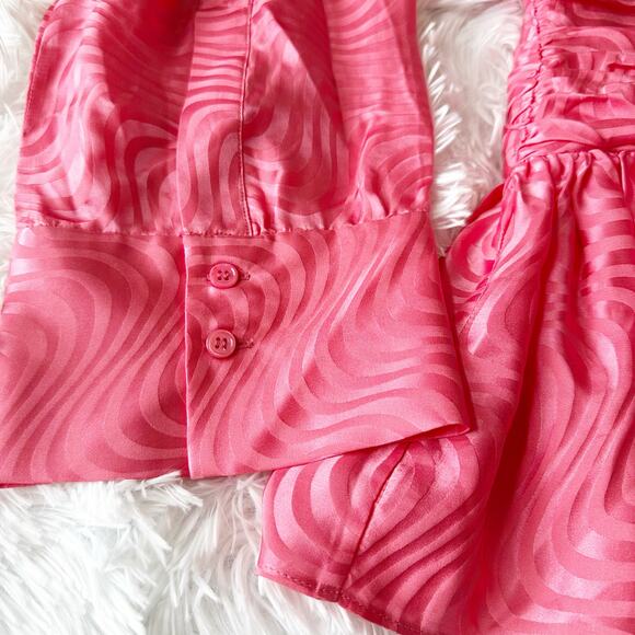 Ronny Kobo Brenda Dress Ria Pink Silk Blend Mini Ruched Waist Size M NWT - Picture 11 of 11